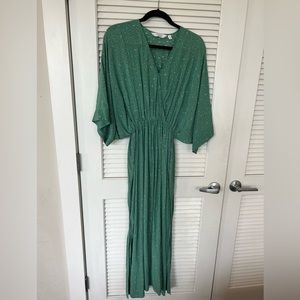 Stockholm Atelier midi dress in green with little bee details, size small